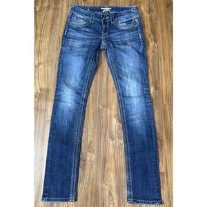 Be Rocks For Express Women's Blue Jeans Skinny Double Stitched Sz‎ 2R